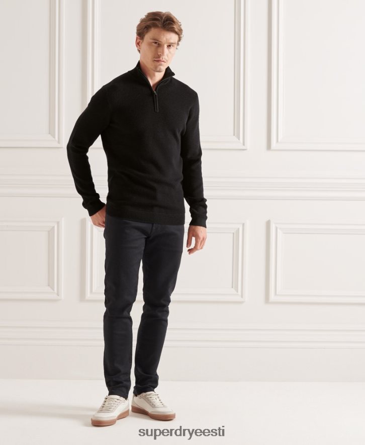 Superdry mehed studios meriino henley džemprid B2LT45294 Riietus must