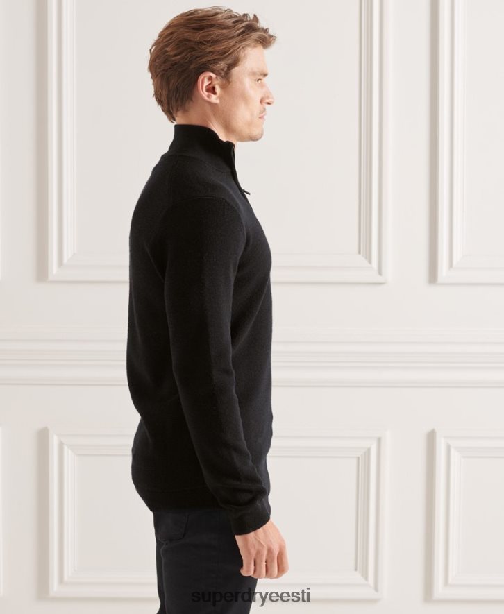 Superdry mehed studios meriino henley džemprid B2LT45294 Riietus must