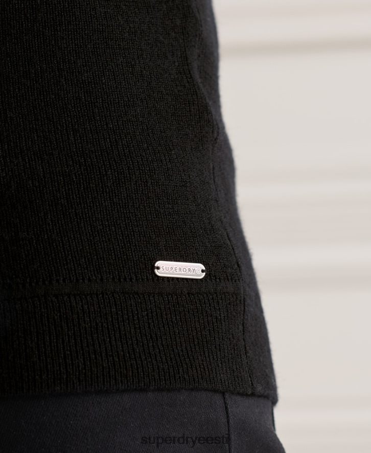 Superdry mehed studios meriino henley džemprid B2LT45294 Riietus must