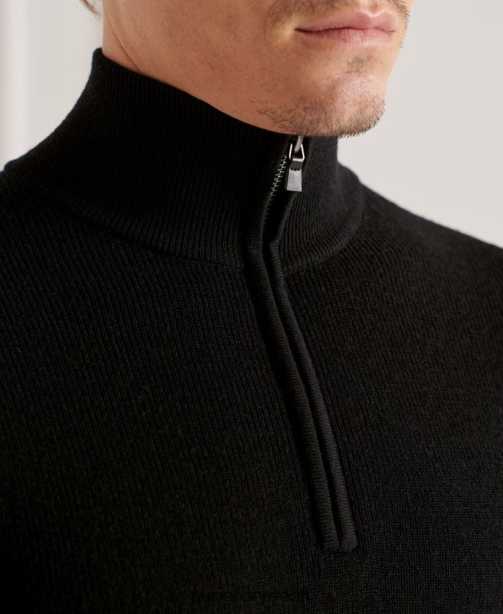 Superdry mehed studios meriino henley džemprid B2LT45294 Riietus must