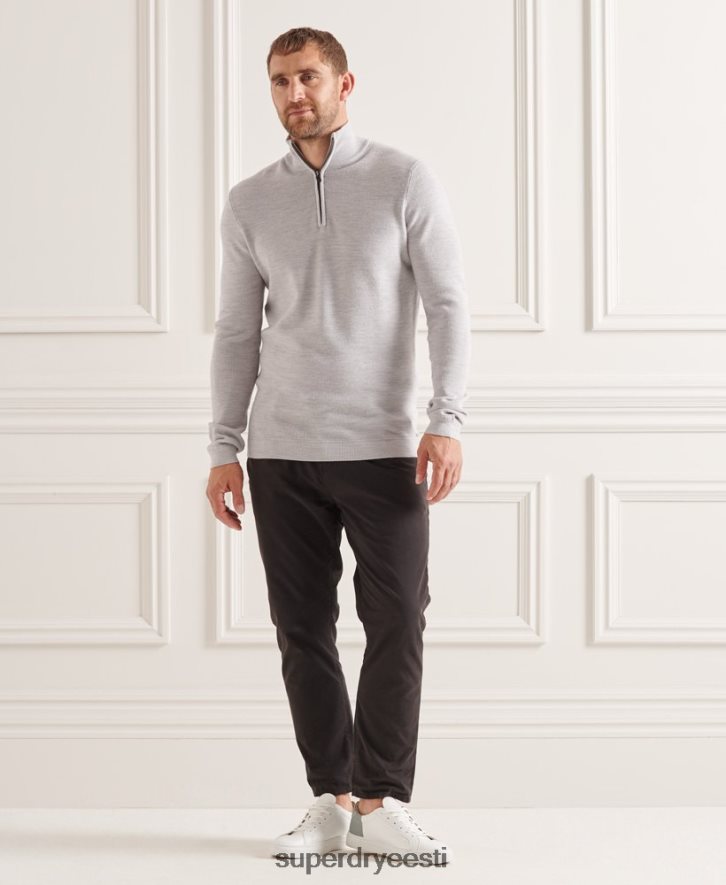 Superdry mehed studios meriino henley džemprid B2LT45305 Riietus helehall