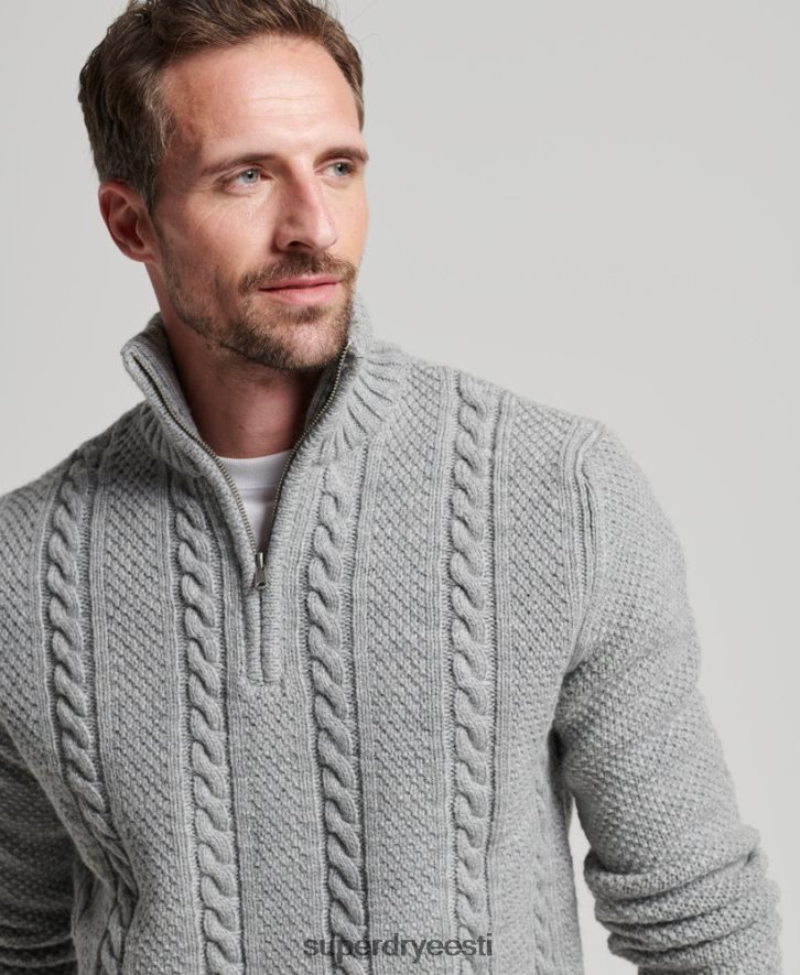 Superdry mehed vintage jacob henley kampsun B2LT41275 Riietus helehall