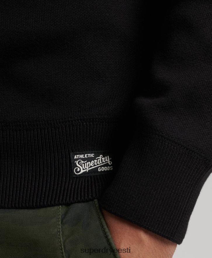 Superdry mehed vintage ülikooli kudum B2LT41342 Riietus must