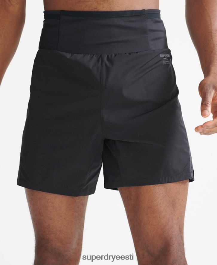 Superdry mehed joosta premium lühikesed püksid B2LT45364 Riietus must