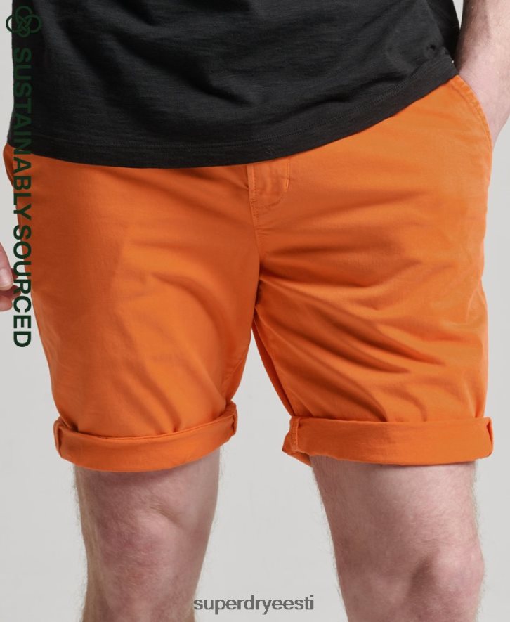 Superdry mehed orgaanilisest puuvillast südamikuga chino lühikesed püksid B2LT46475 Riietus oranž