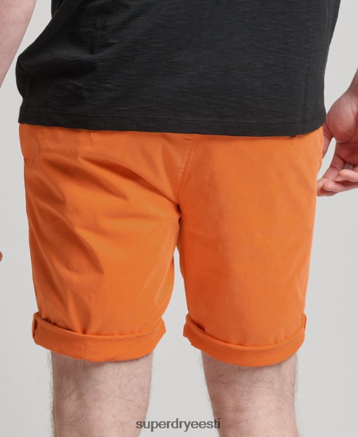 Superdry mehed orgaanilisest puuvillast südamikuga chino lühikesed püksid B2LT46475 Riietus oranž