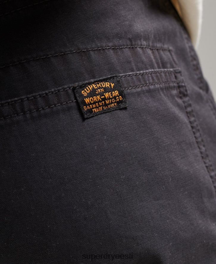 Superdry mehed orgaanilisest puuvillast vintage puusepa lühikesed püksid B2LT4309 Riietus must