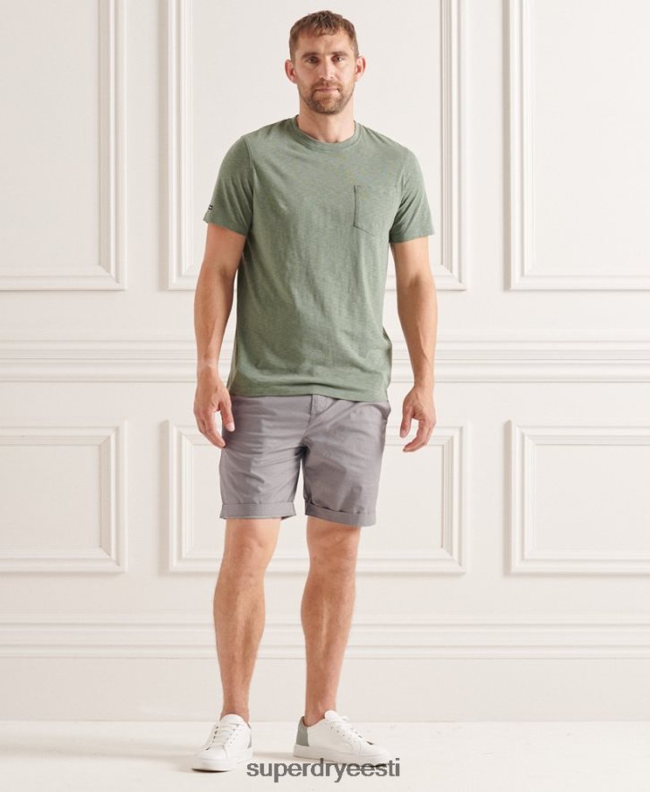 Superdry mehed paberist chino lühikesed püksid B2LT46493 Riietus helehall