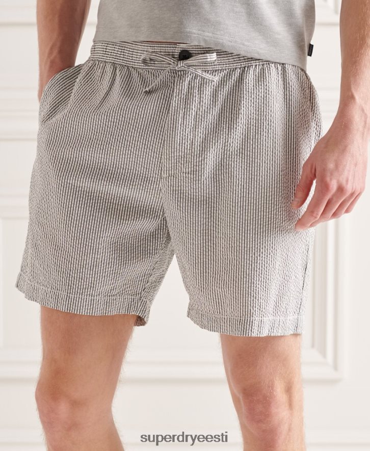 Superdry mehed seersucker nööriga lühikesed püksid B2LT46438 Riietus hall