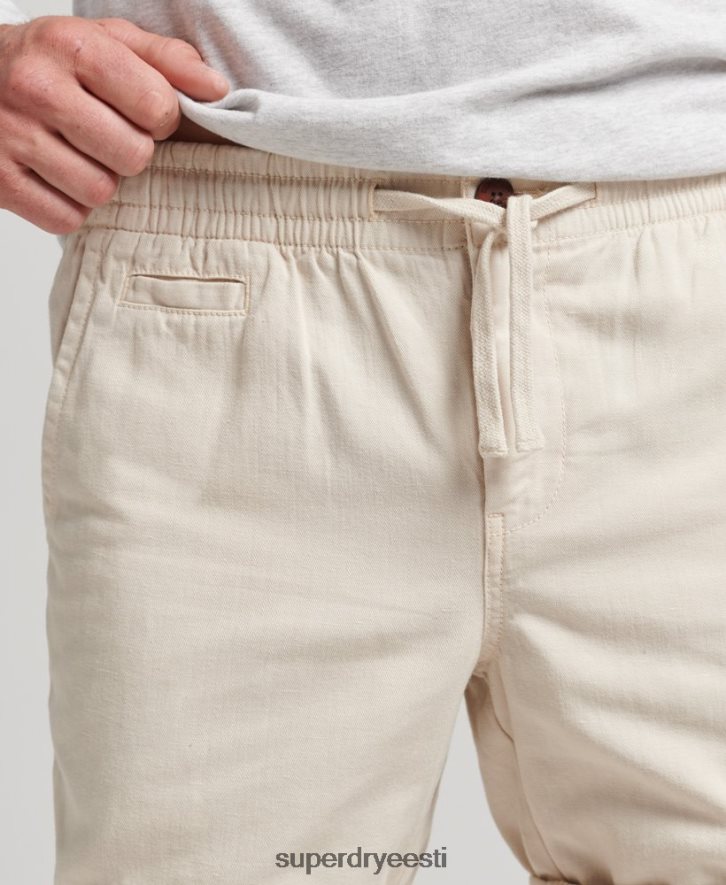 Superdry mehed vintage ülevärvitud lühikesed püksid B2LT4264 Riietus kreem