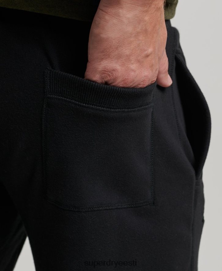 Superdry mehed vintage logoga tikitud trikoopüksid B2LT4276 Riietus must