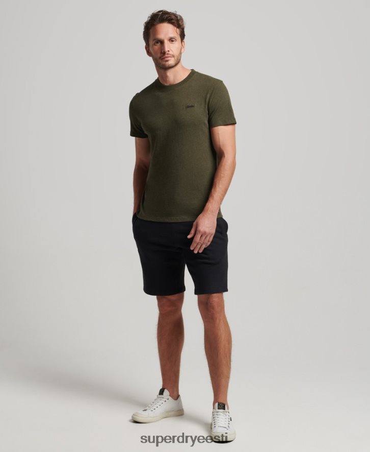 Superdry mehed vintage logoga tikitud trikoopüksid B2LT4276 Riietus must