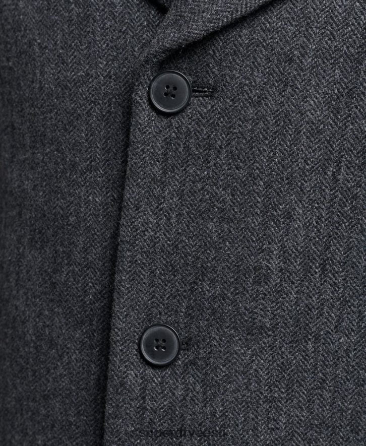 Superdry mehed eemaldatava voodriga lühike villane mantel B2LT41136 Riietus tumehall