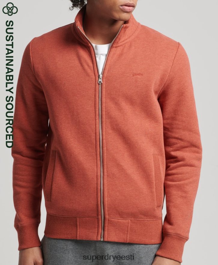 Superdry mehed orgaanilisest puuvillast vintage logoga tõmblukuga topp B2LT45066 Riietus pruun