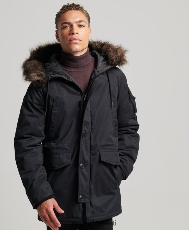 Superdry mehed originaal ja vintage parkmantel B2LT44542 Riietus must