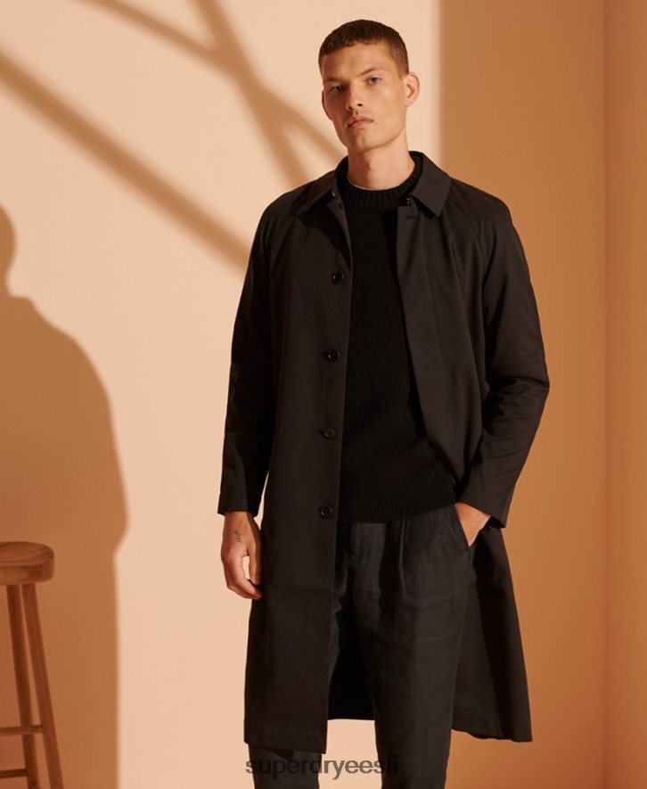 Superdry mehed piiratud koguses klassikaline mac mantel B2LT41149 Riietus must