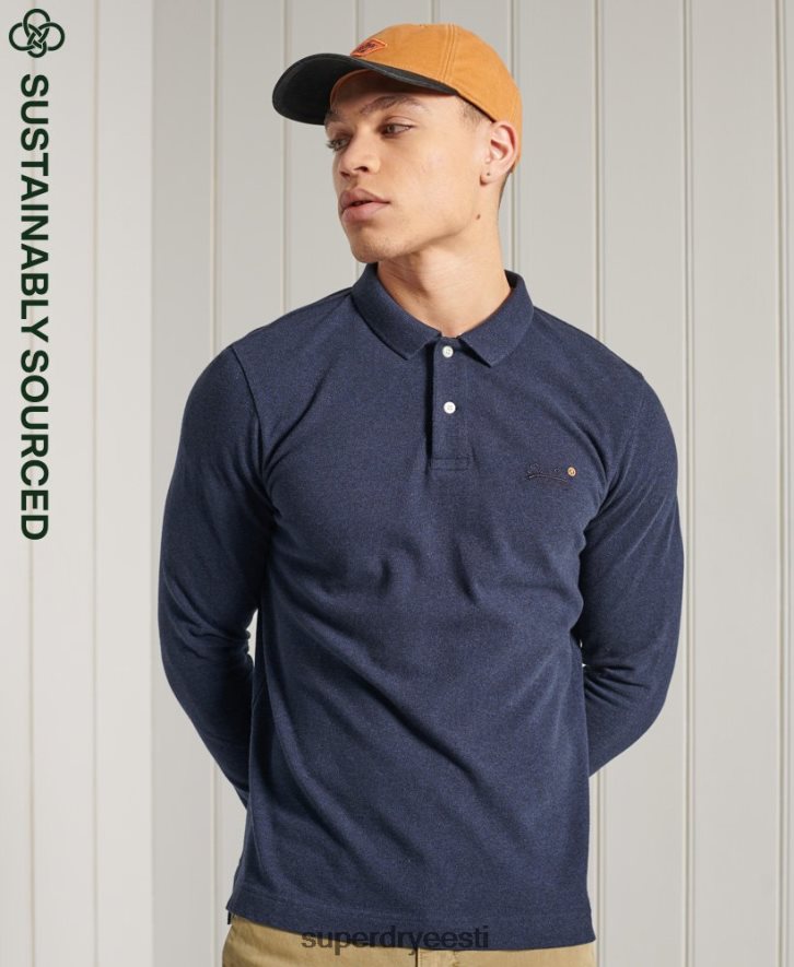 Superdry mehed orgaanilisest puuvillast klassikaline pikee polosärk B2LT46492 Riietus merevägi
