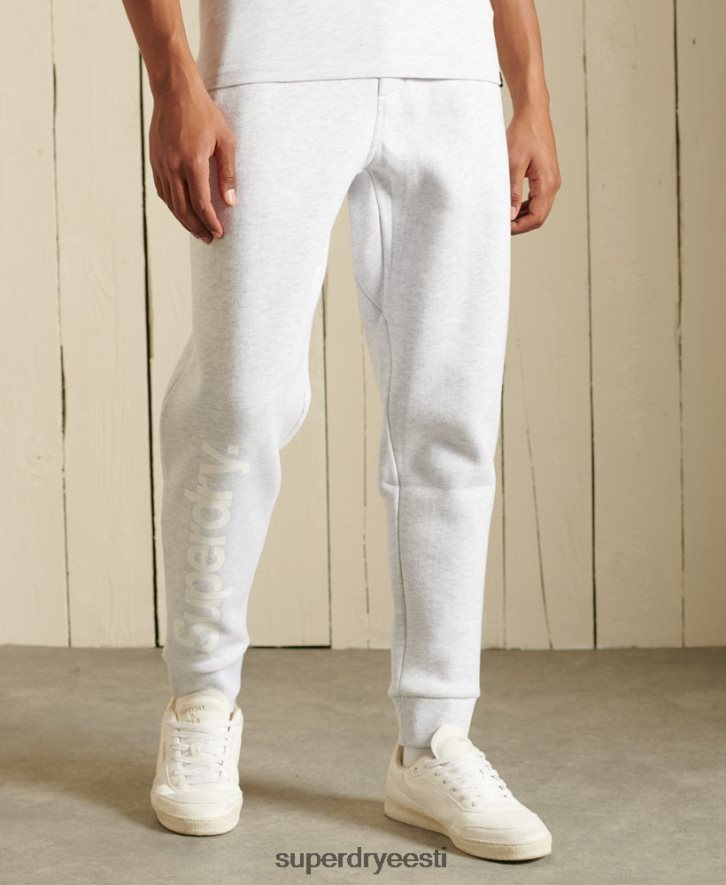 Superdry mehed core logo harjatud joggers B2LT46445 Riietus helehall
