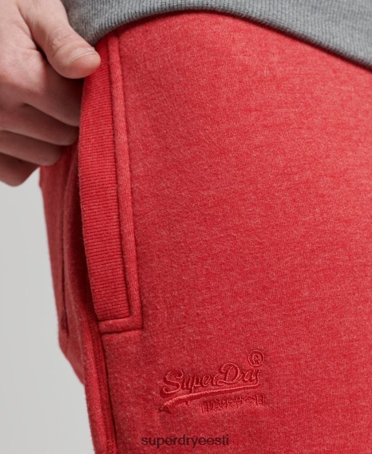Superdry mehed orgaanilisest puuvillast vintage logoga tikitud jooksupüksid B2LT46388 Riietus punane