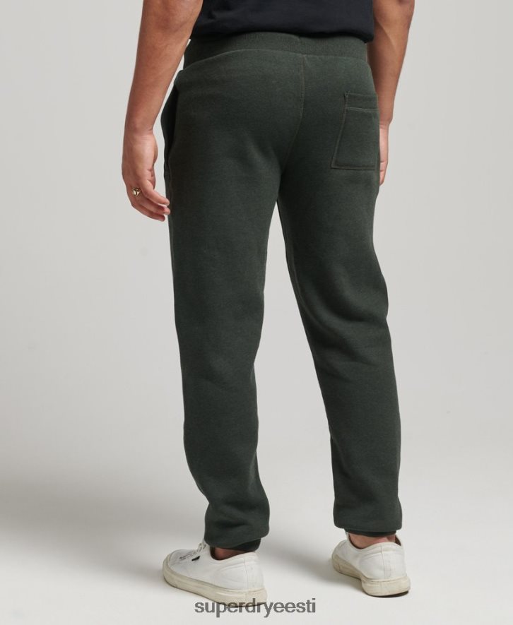 Superdry mehed orgaanilisest puuvillast vintage logoga tikitud jooksupüksid B2LT46437 Riietus roheline