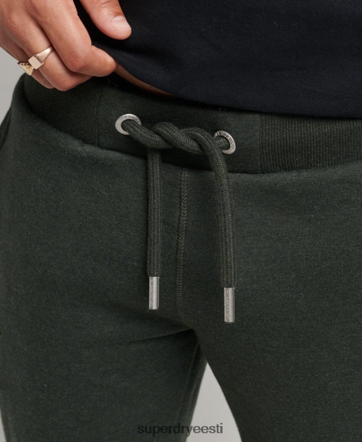 Superdry mehed orgaanilisest puuvillast vintage logoga tikitud jooksupüksid B2LT46437 Riietus roheline