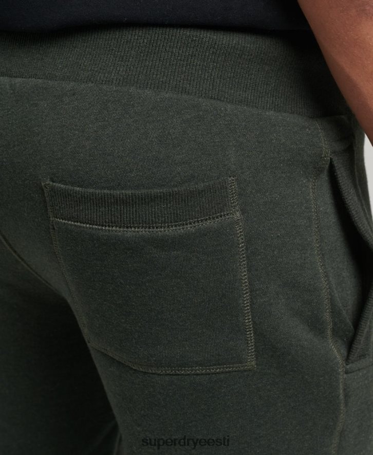 Superdry mehed orgaanilisest puuvillast vintage logoga tikitud jooksupüksid B2LT46437 Riietus roheline