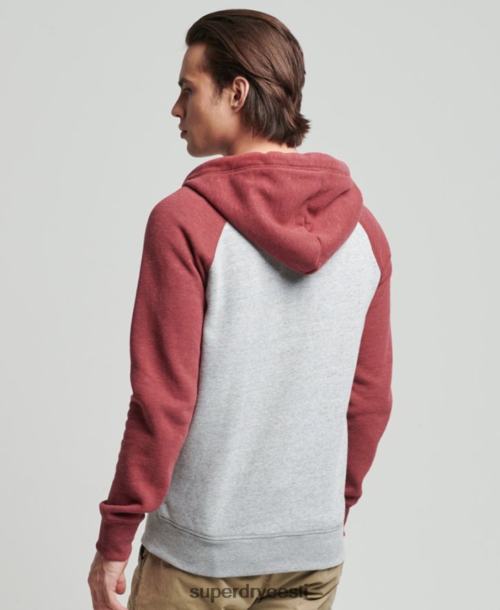 Superdry mehed Orgaanilisest puuvillast vintage logoga pesapalli lukuga kapuuts B2LT4674 Riietus helehall