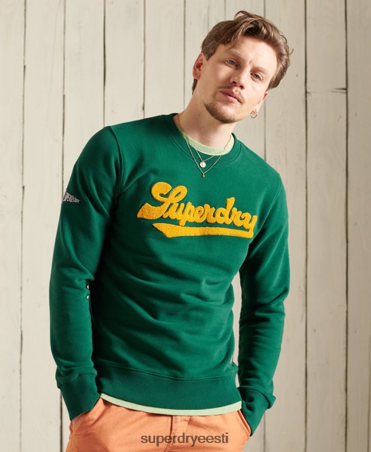 Superdry mehed Piiratud väljaandega kolledži šenillsärk B2LT4868 Riietus roheline