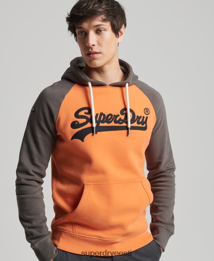 Superdry mehed Vintage logoga Ameerika klassika raglaani kapuuts B2LT4832 Riietus oranž