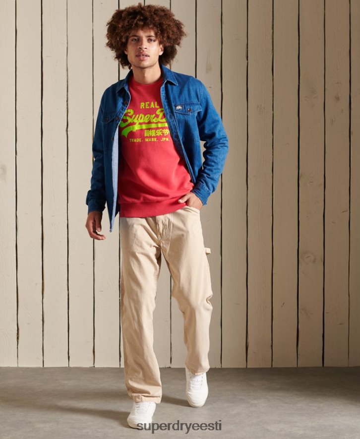 Superdry mehed Vintage logoga Ameerika klassikaline dressipluus B2LT45029 Riietus punane