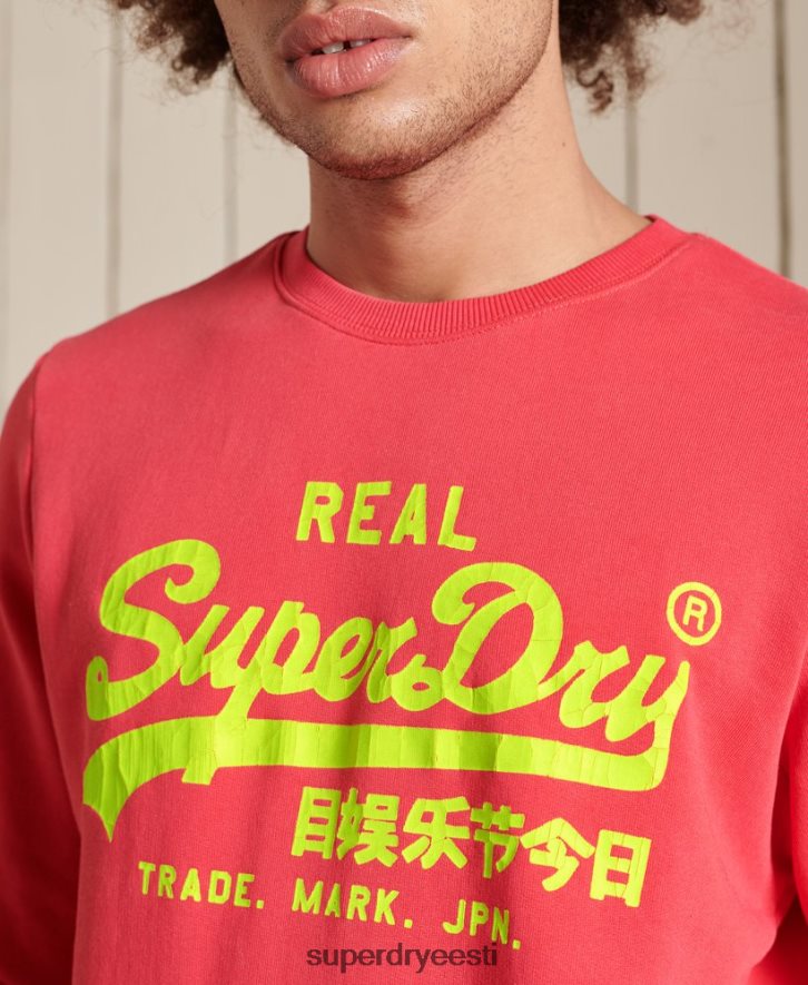 Superdry mehed Vintage logoga Ameerika klassikaline dressipluus B2LT45029 Riietus punane