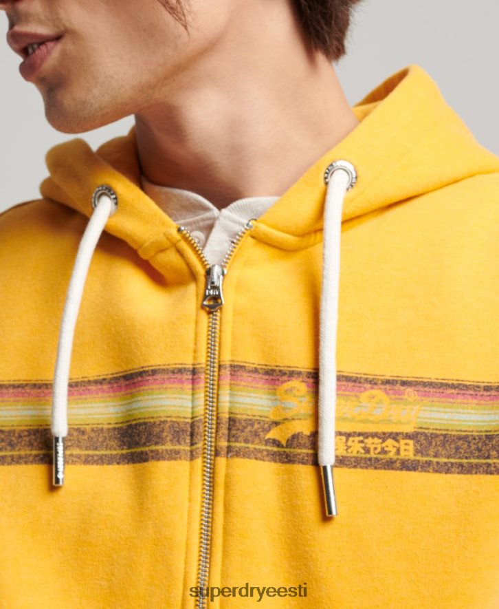 Superdry mehed Vintage logoga Cali tõmblukuga kapuuts B2LT4485 Riietus kollane