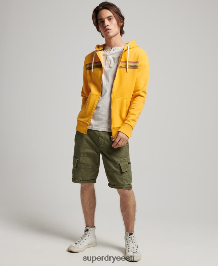 Superdry mehed Vintage logoga Cali tõmblukuga kapuuts B2LT4485 Riietus kollane