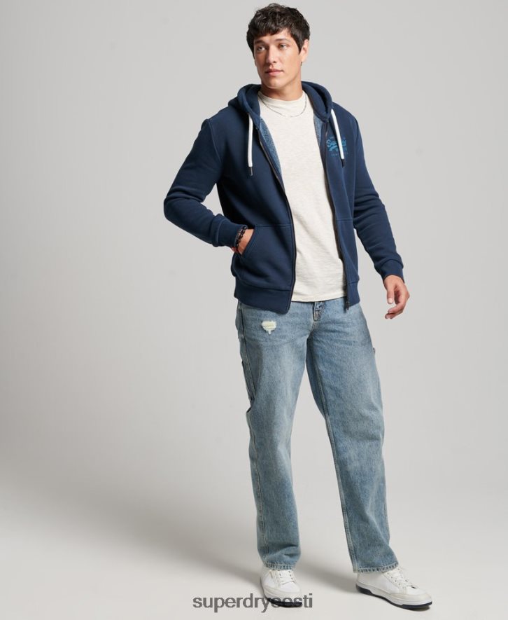 Superdry mehed Vintage logoga neoontõmblukuga kapuuts B2LT4456 Riietus merevägi