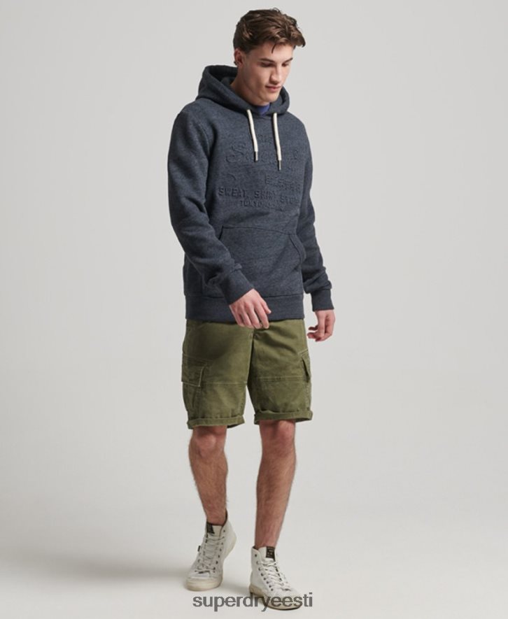 Superdry mehed Vintage logoga reljeefne kapuuts B2LT4767 Riietus merevägi