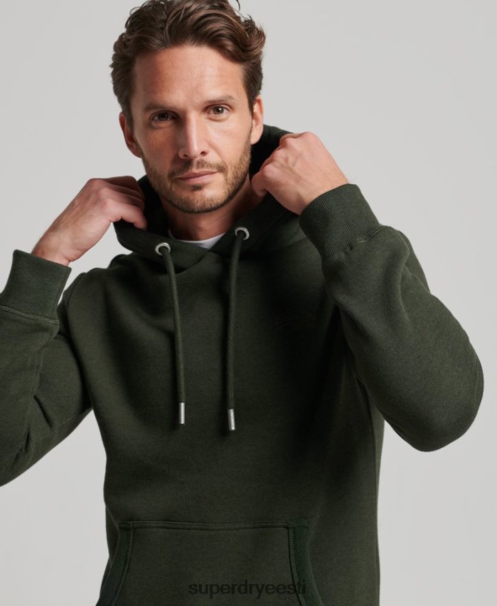 Superdry mehed Vintage logoga tikitud kapuuts B2LT4762 Riietus roheline