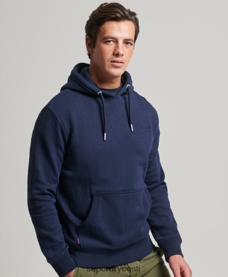 Superdry mehed Vintage logoga tikitud kapuuts B2LT4838 Riietus merevägi