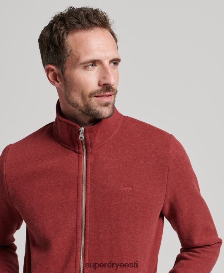 Superdry mehed Vintage logoga tikitud lukuga ülaosa B2LT4825 Riietus punane