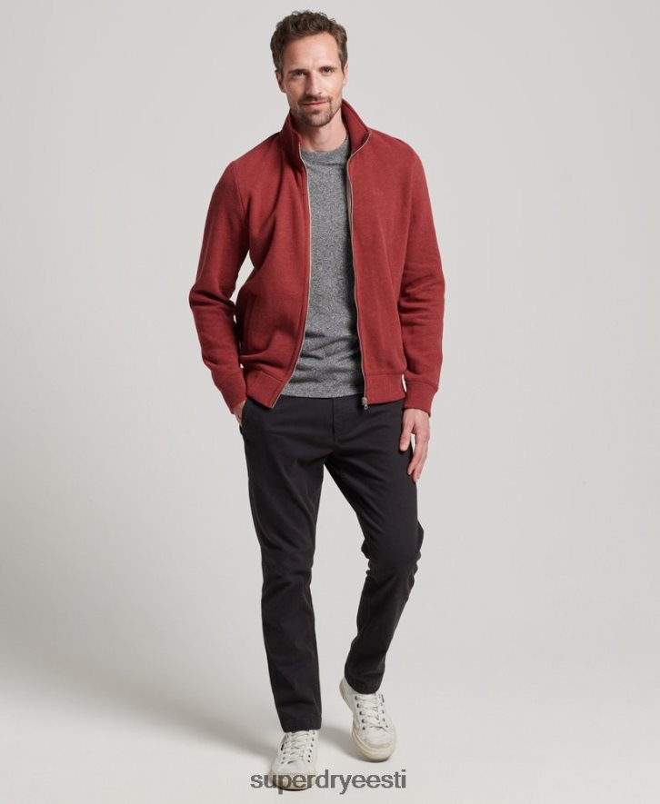 Superdry mehed Vintage logoga tikitud lukuga ülaosa B2LT4825 Riietus punane