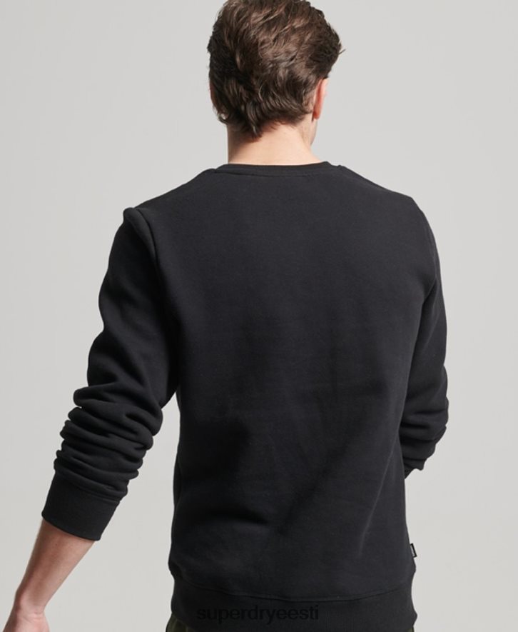 Superdry mehed Vintage logoga tikitud meeskonna dressipluus B2LT4642 Riietus must