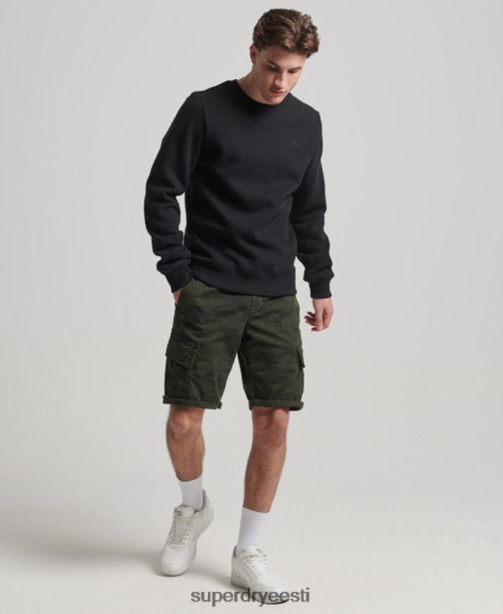 Superdry mehed Vintage logoga tikitud meeskonna dressipluus B2LT4642 Riietus must