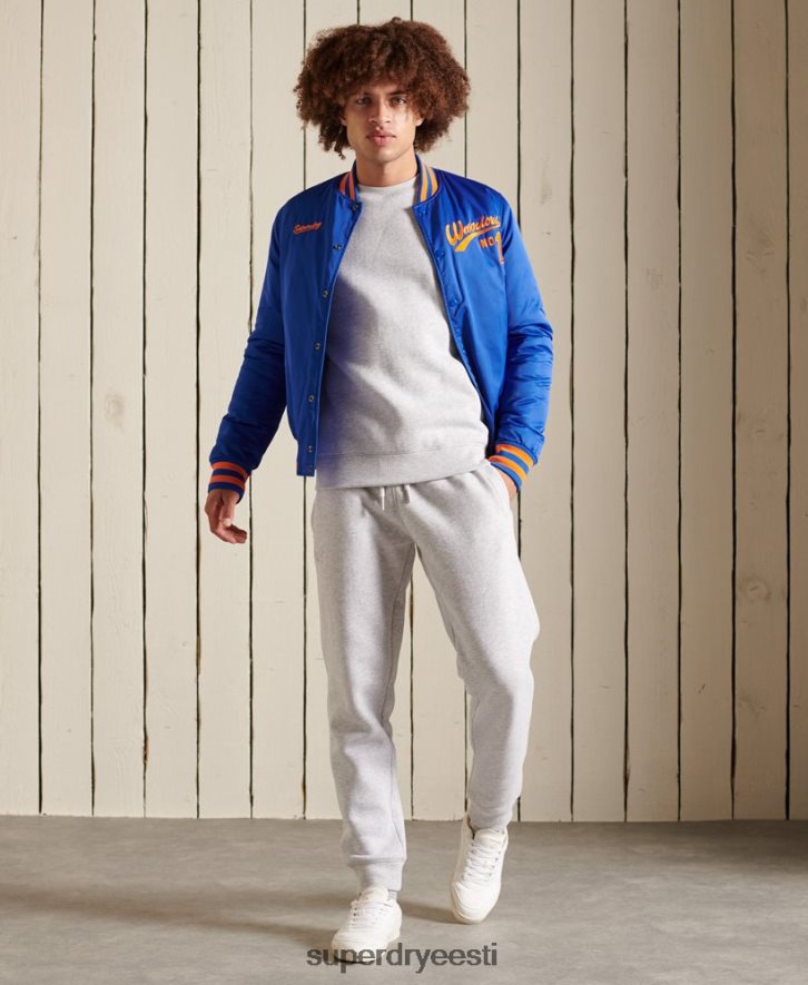 Superdry mehed Vintage logoga tikitud meeskonna dressipluus B2LT4777 Riietus helehall