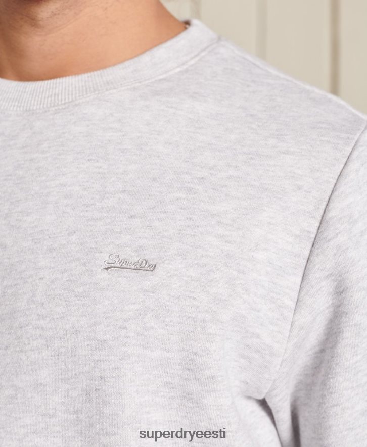 Superdry mehed Vintage logoga tikitud meeskonna dressipluus B2LT4777 Riietus helehall