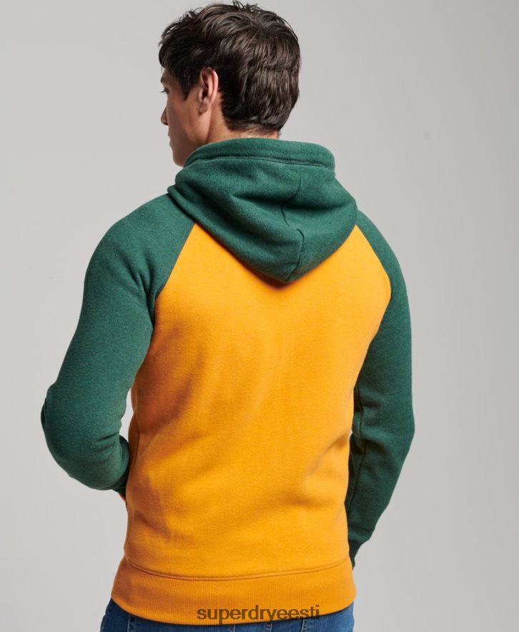 Superdry mehed Vintage logoga tikitud pesapalli lukuga kapuuts B2LT4490 Riietus kullast