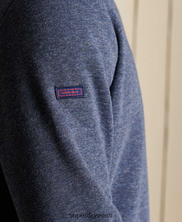 Superdry mehed Vintage logoga tikitud tõmblukuga Henley dressipluus B2LT45138 Riietus merevägi