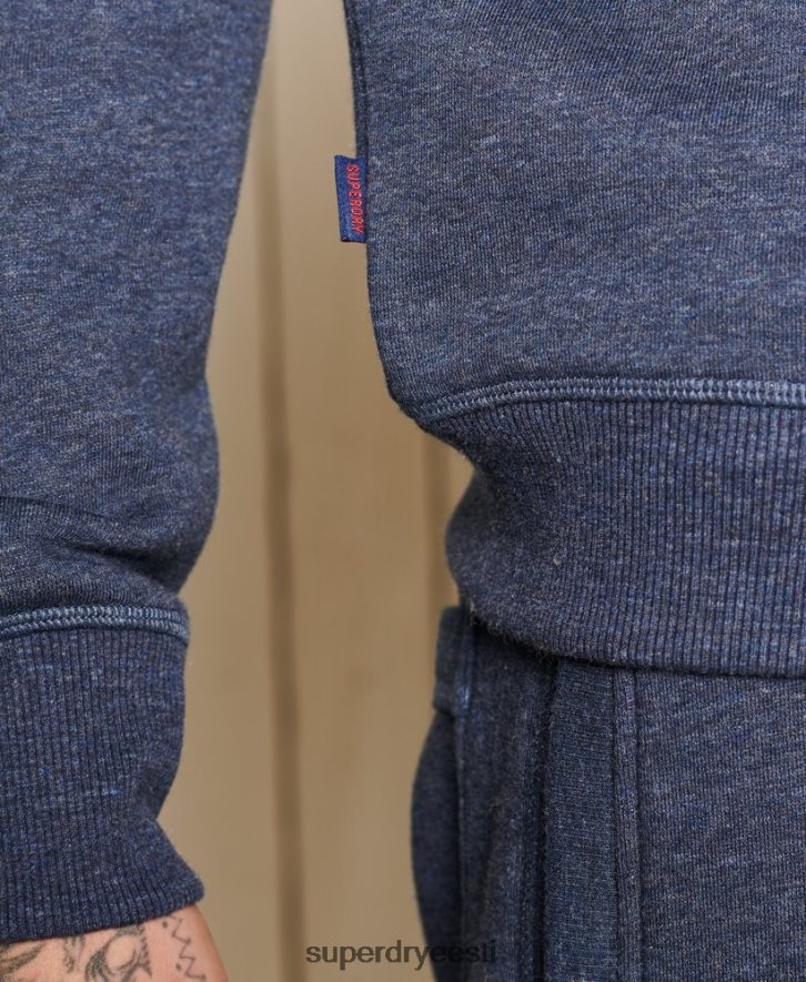 Superdry mehed Vintage logoga tikitud tõmblukuga Henley dressipluus B2LT45138 Riietus merevägi