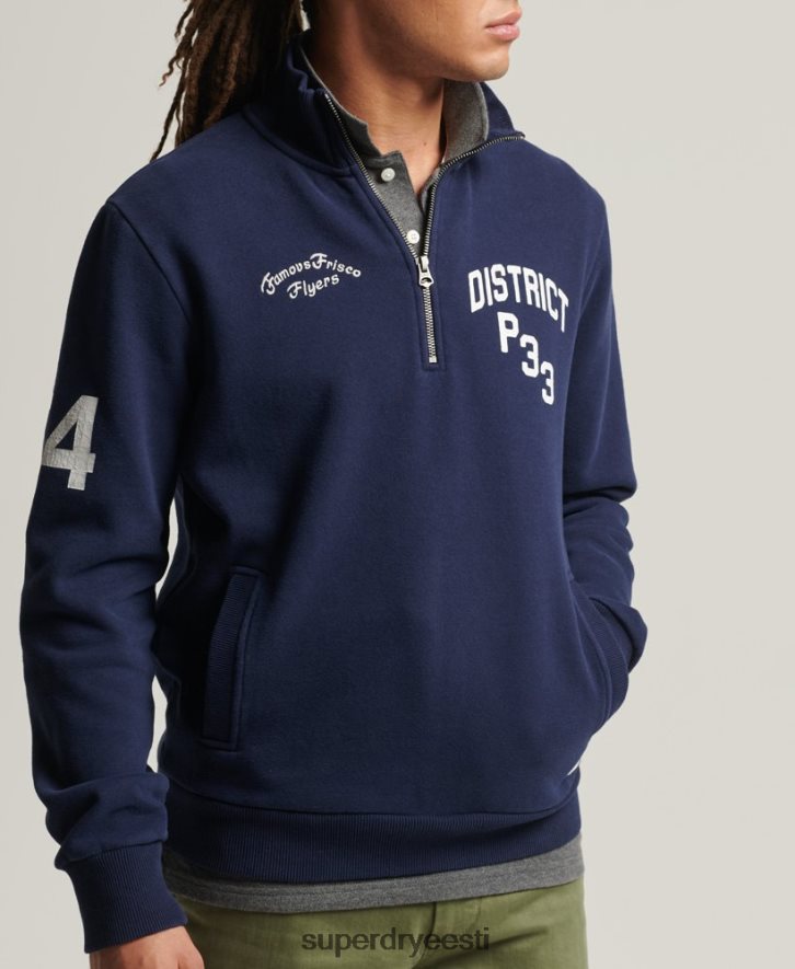 Superdry mehed Vintage sportlik henley dressipluus B2LT4886 Riietus merevägi