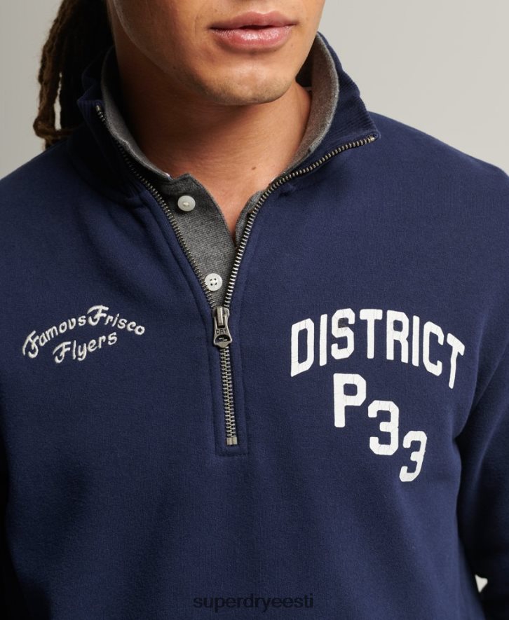 Superdry mehed Vintage sportlik henley dressipluus B2LT4886 Riietus merevägi