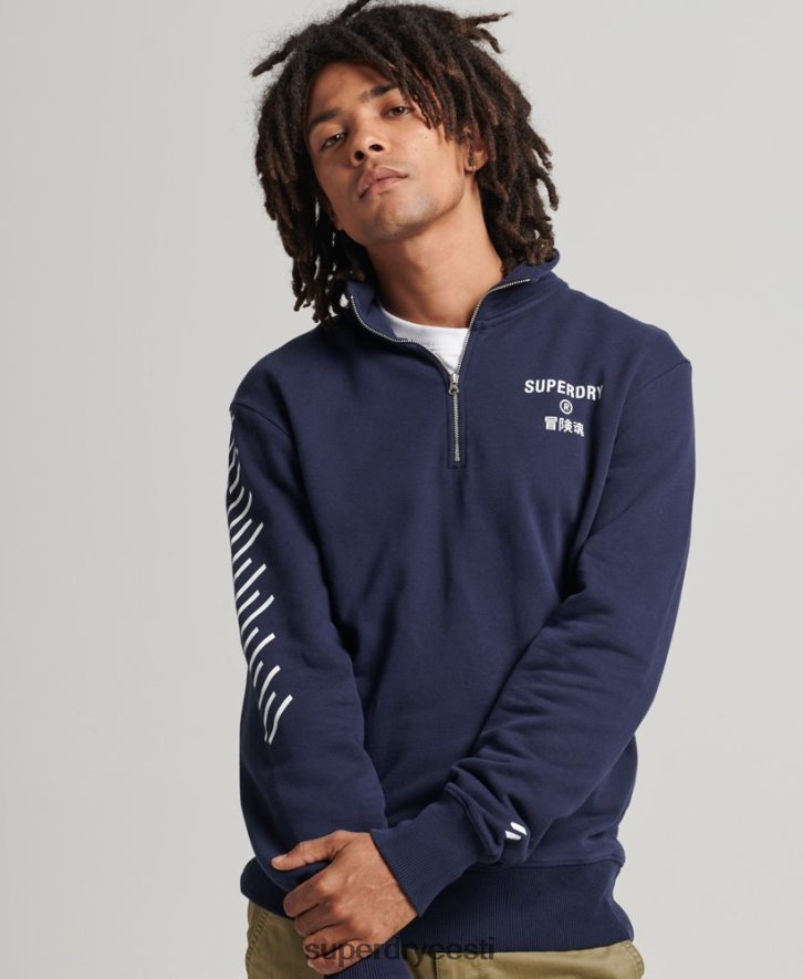 Superdry mehed code core sport pooltõmblukuga dressipluus B2LT45091 Riietus merevägi