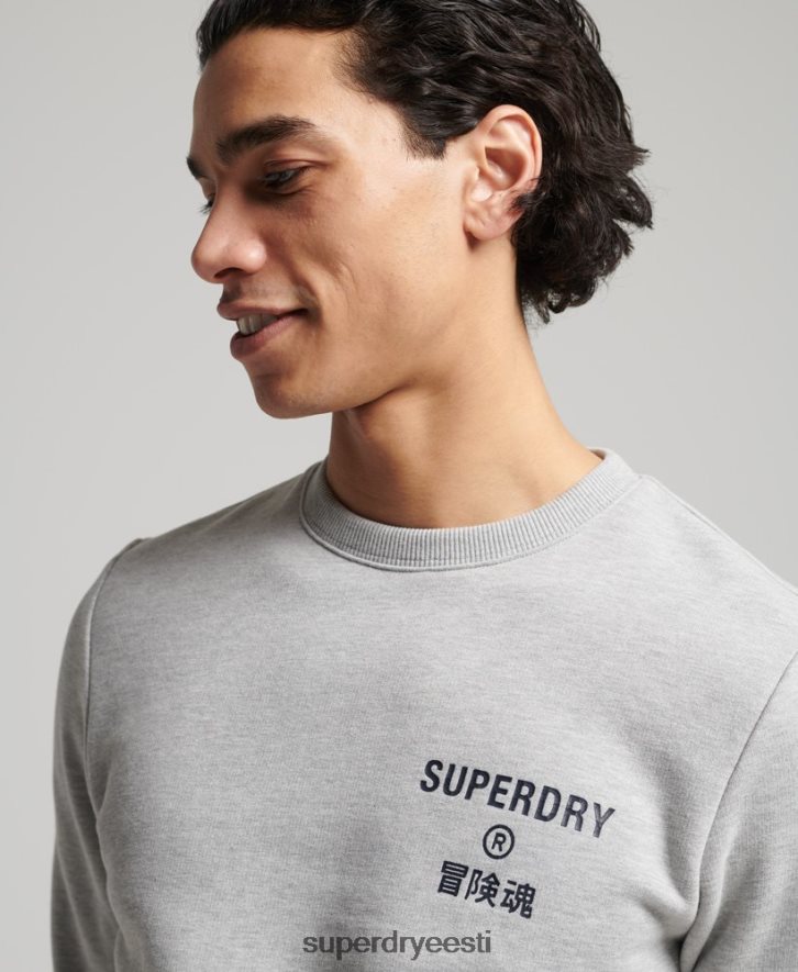 Superdry mehed ettevõtte logoga marl crew dressipluus B2LT45179 Riietus hall
